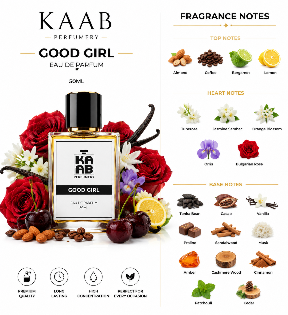 Good Girl Inspired by C.H-Good Girl | Eau De Parfum | Kaab Perfumery.