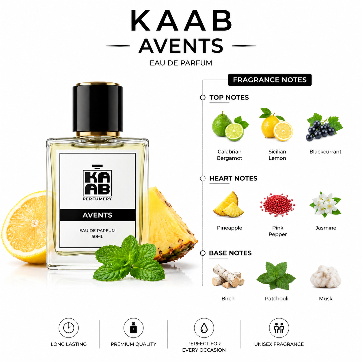 Avents Inspired by Creed Aventus | Eau De Parfum |Kaab Perfumery